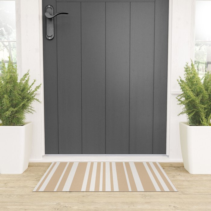 Classic Stripes XLIII - Neutral Tan Welcome Mat Gallery Image 3