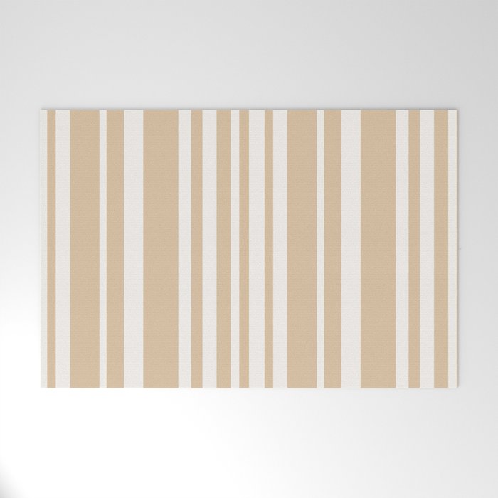 Classic Stripes XLIII - Neutral Tan Welcome Mat Gallery Image 1