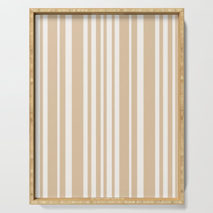 Classic Stripes XLIII - Neutral Tan Serving Tray Gallery Image 1