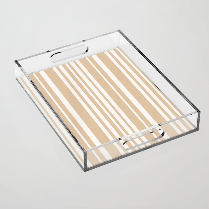 Classic Stripes XLIII - Neutral Tan Acrylic Tray Gallery Image 1
