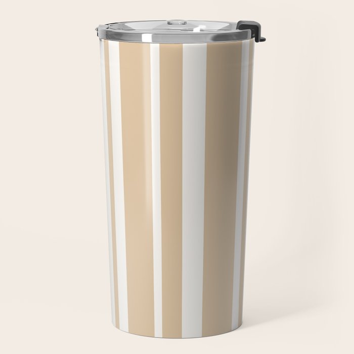 Classic Stripes XLIII - Neutral Tan Travel Mug Gallery Image 2