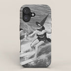 Water witches water skiing hilarious funny humorous black and white vintage photograph iPhone Case Gallery Image 1