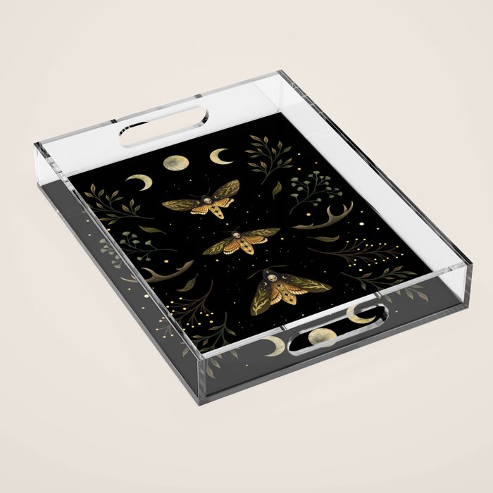 Death Head Moths Night Acrylic Tray Gallery Image 1