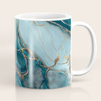 Magnific Marble Glam Teal Gold Luxury Coffee Mug Gallery Image 1