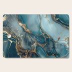 Magnific Marble Glam Teal Gold Luxury Cutting Board Gallery Image 1