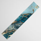 Magnific Marble Glam Teal Gold Luxury Table Runner Gallery Image 3