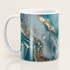 Magnific Marble Glam Teal Gold Luxury Coffee Mug Gallery Image 3