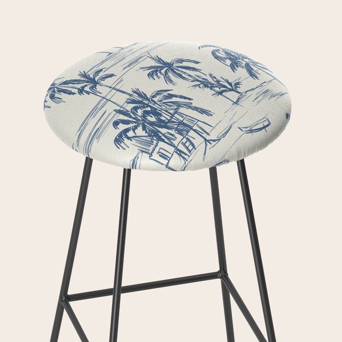 Blue Beach Pattern Stool Gallery Image 2