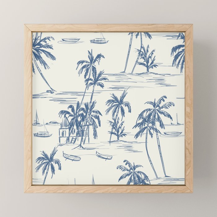 Blue Beach Pattern Mini Art Print Gallery Image 1