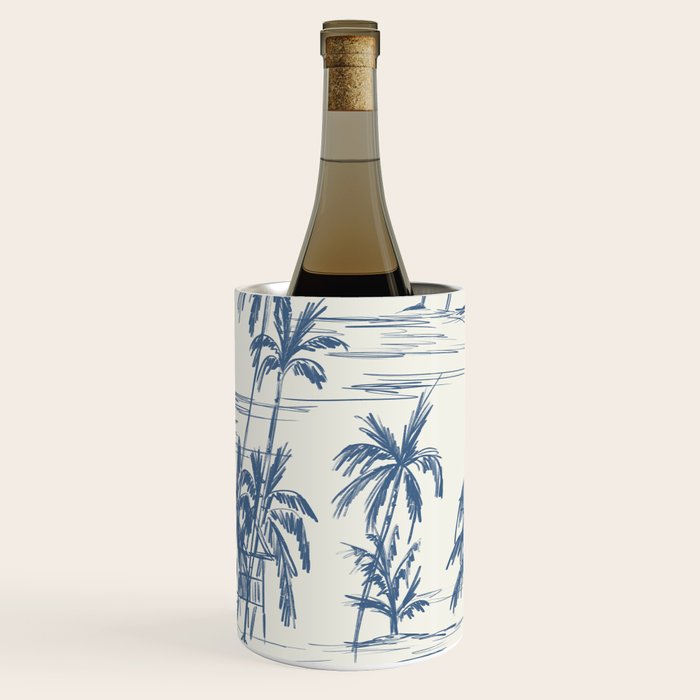 Blue Beach Pattern Wine Chiller Gallery Image 1