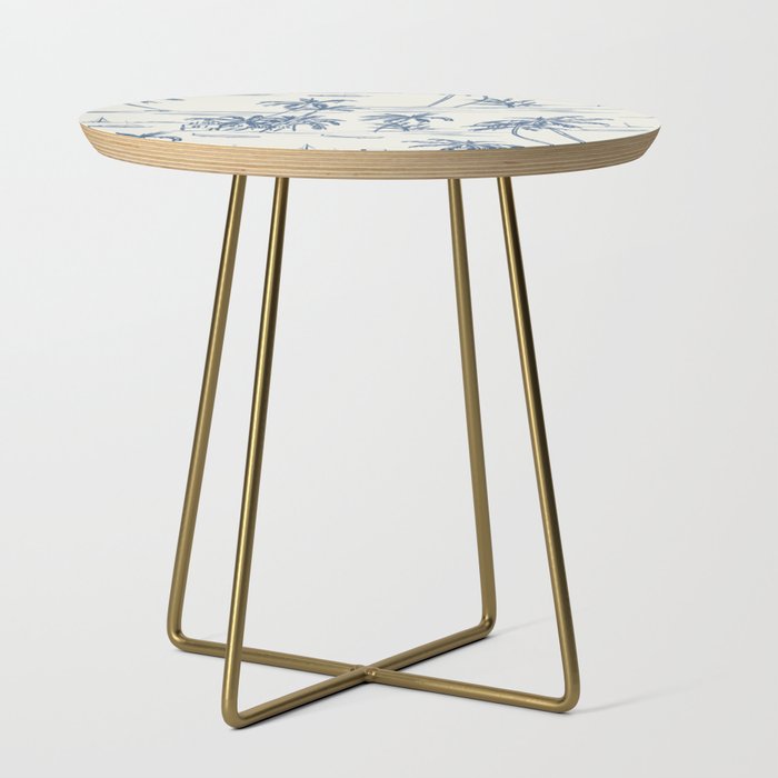 Blue Beach Pattern Side Table Gallery Image 1