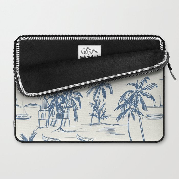 Blue Beach Pattern Laptop Sleeve Gallery Image 2