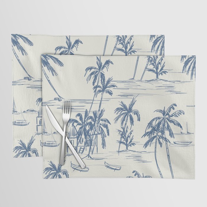 Blue Beach Pattern Placemat Gallery Image 1