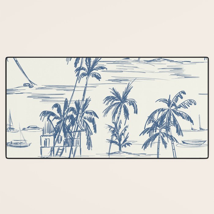 Blue Beach Pattern Desk Mat Gallery Image 3