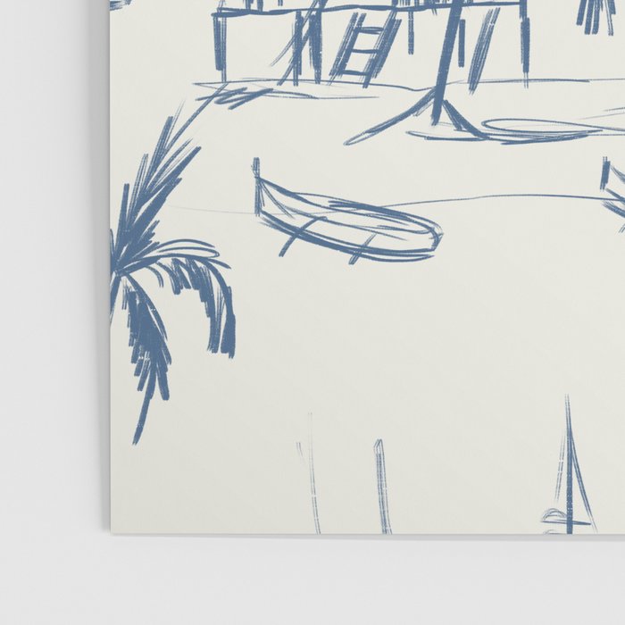 Blue Beach Pattern Poster Gallery Image 3