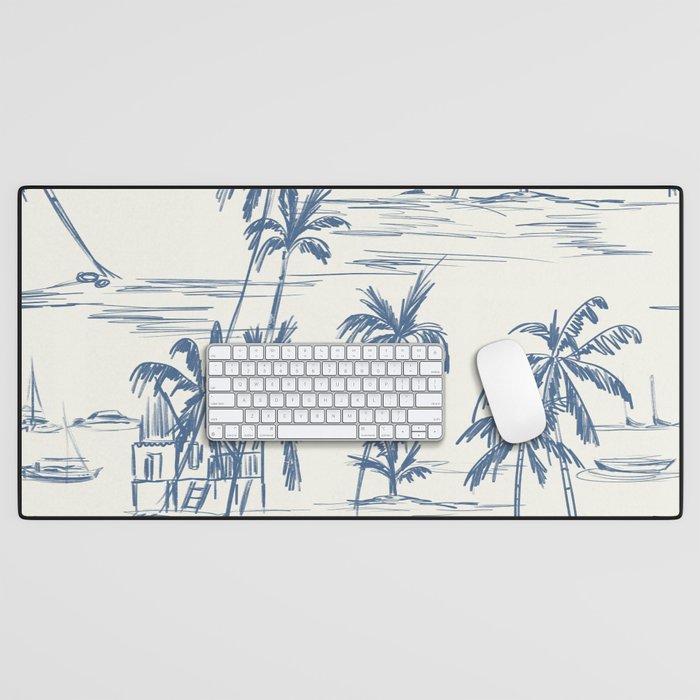 Blue Beach Pattern Desk Mat Gallery Image 1