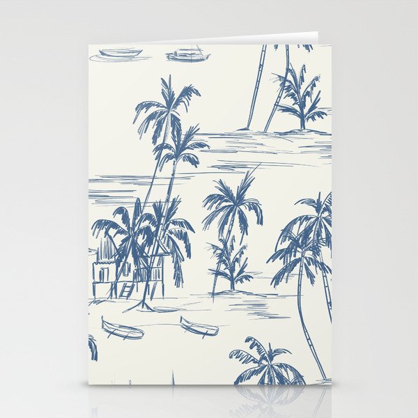 Blue Beach Pattern Stationery Card Gallery Image 2