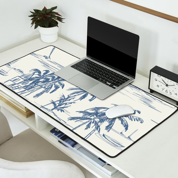 Blue Beach Pattern Desk Mat Gallery Image 2