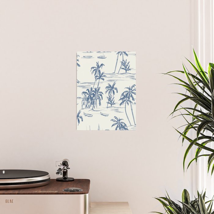 Blue Beach Pattern Poster Gallery Image 2