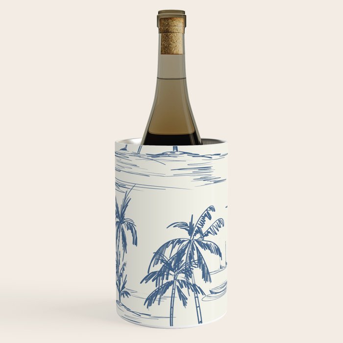 Blue Beach Pattern Wine Chiller Gallery Image 3