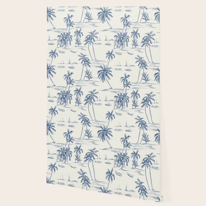 Blue Beach Pattern Wallpaper Gallery Image 2