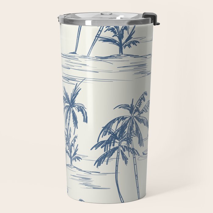 Blue Beach Pattern Travel Mug Gallery Image 2