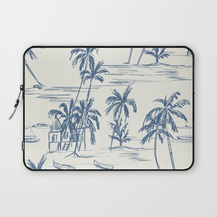 Blue Beach Pattern Laptop Sleeve Gallery Image 1