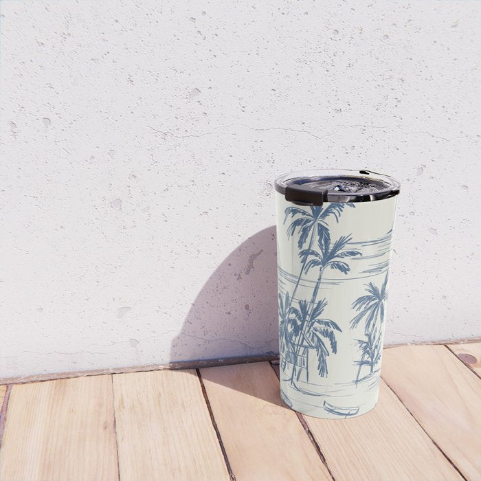 Blue Beach Pattern Travel Mug Gallery Image 4