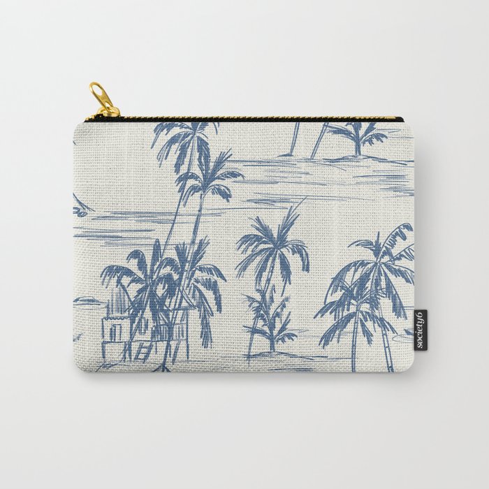 Blue Beach Pattern Carry All Pouch Gallery Image 1