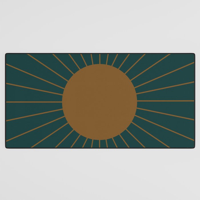 Minimal Sunrays - Teal Desk Mat Gallery Image 3