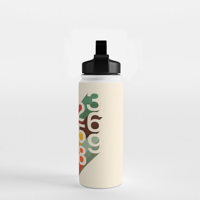 Retro Numbers Water Bottle Gallery Image 2