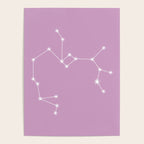 Sagittarius Zodiac Star Constellation Line Art Pastel Lilac Poster Gallery Image 4