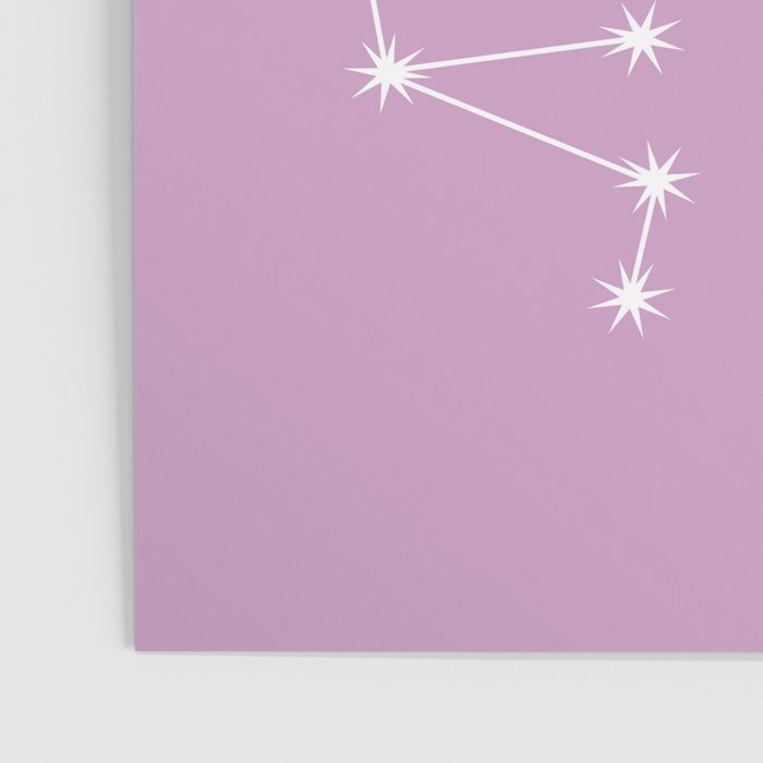 Sagittarius Zodiac Star Constellation Line Art Pastel Lilac Poster Gallery Image 3