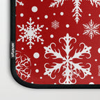 Christmas Snowflakes Pattern, Festive Red and White Laptop Sleeve Gallery Image 3