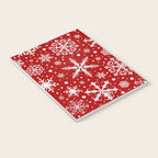 Christmas Snowflakes Pattern, Festive Red and White Notebook Gallery Image 3