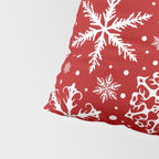 Christmas Snowflakes Pattern, Festive Red and White Pillow Sham Gallery Image 4