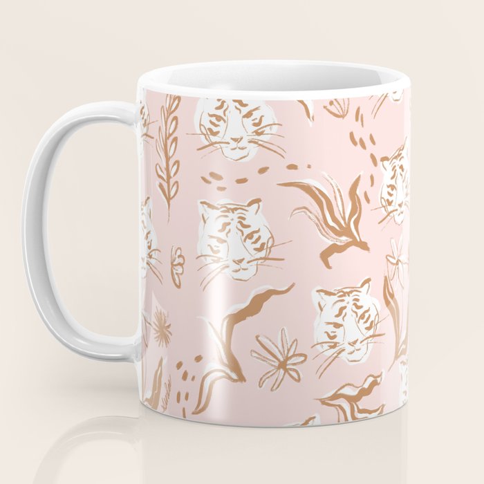 Pink Abstract Tiger Pattern Coffee Mug Gallery Image 3