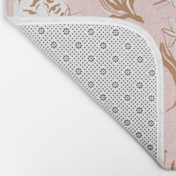 Pink Abstract Tiger Pattern Bath Mat Gallery Image 2