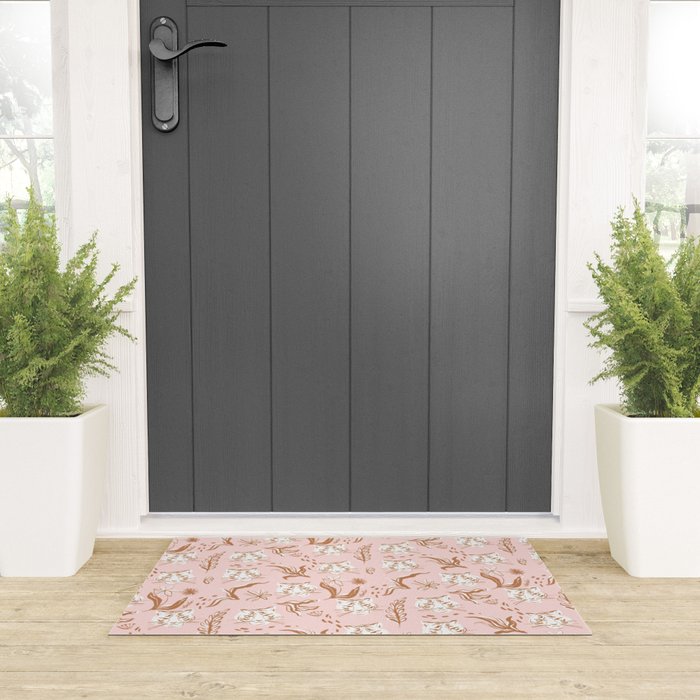 Pink Abstract Tiger Pattern Welcome Mat Gallery Image 3
