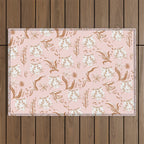 Pink Abstract Tiger Pattern Outdoor Rug Gallery Image 1
