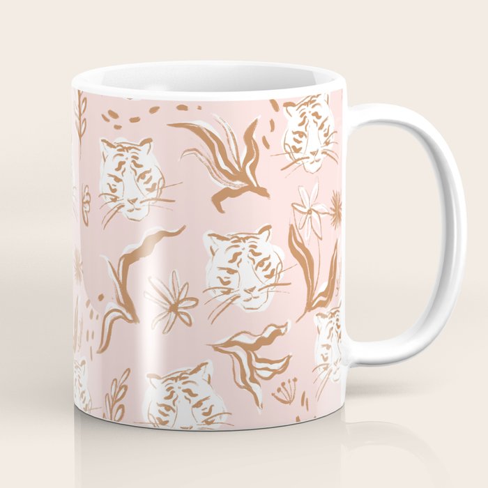 Pink Abstract Tiger Pattern Coffee Mug Gallery Image 1
