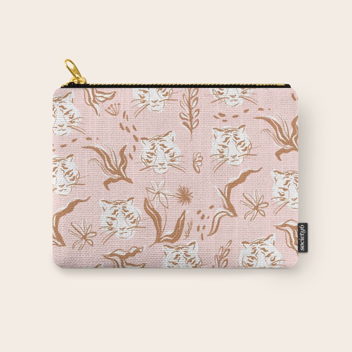 Pink Abstract Tiger Pattern Carry All Pouch Gallery Image 1