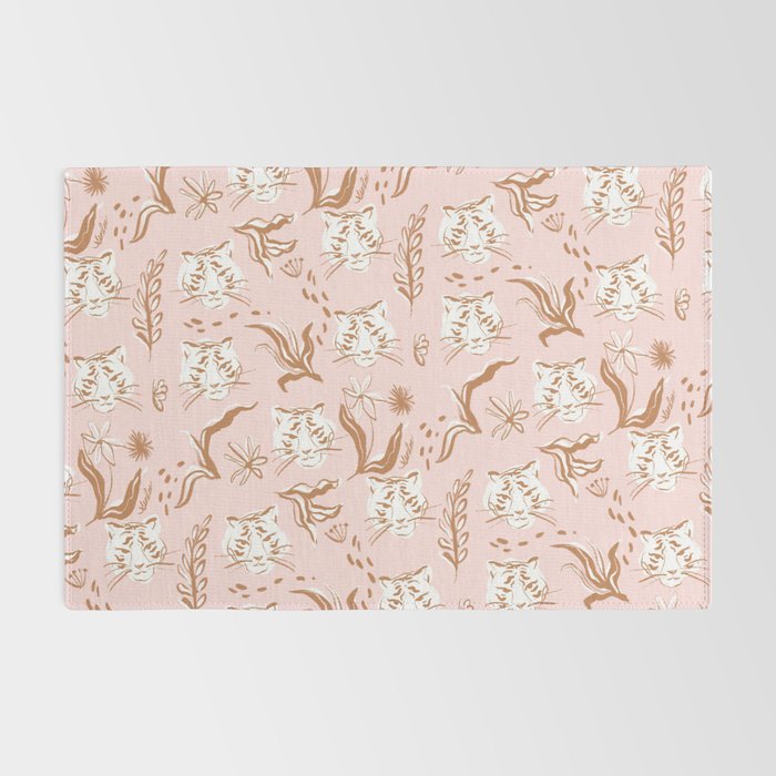 Pink Abstract Tiger Pattern Rug Gallery Image 2