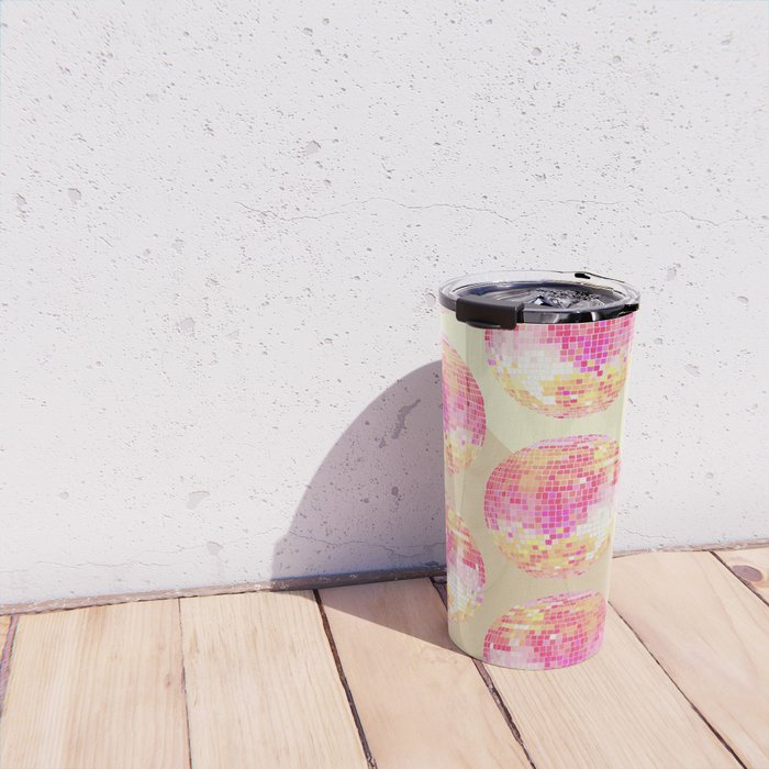 Disco Ball - Pink OmbrÃ© Travel Mug Gallery Image 4