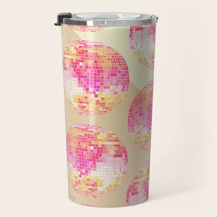Disco Ball - Pink OmbrÃ© Travel Mug Gallery Image 3