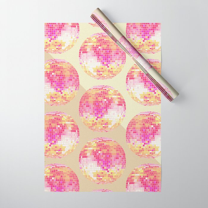 Disco Ball - Pink OmbrÃ© Wrapping Paper Gallery Image 1