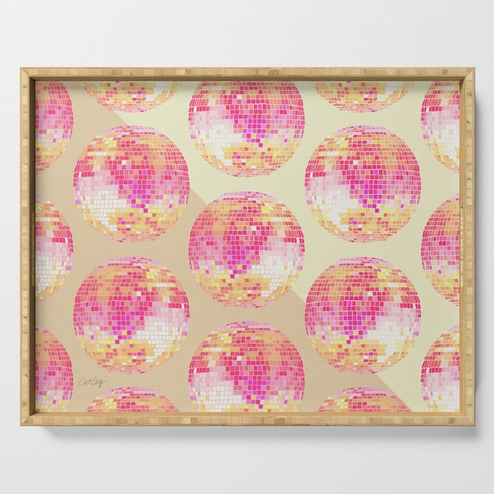 Disco Ball - Pink OmbrÃ© Serving Tray Gallery Image 1