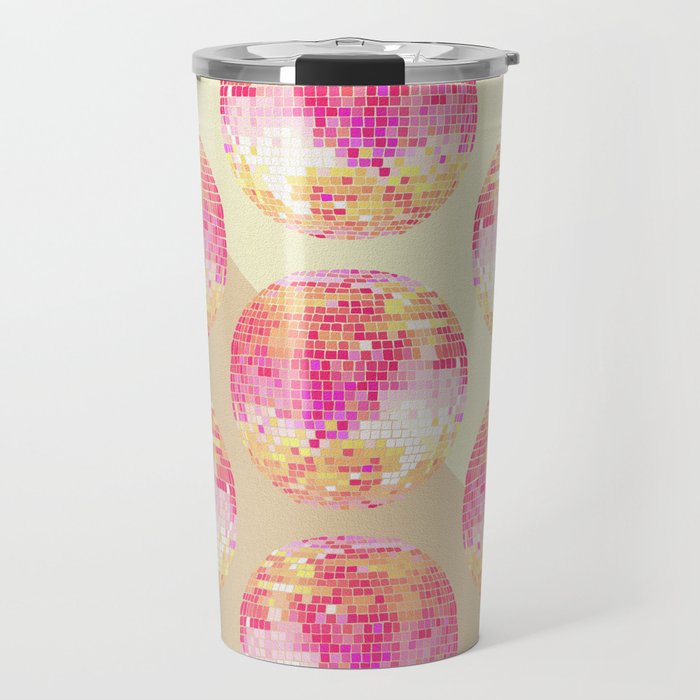 Disco Ball - Pink OmbrÃ© Travel Mug Gallery Image 1