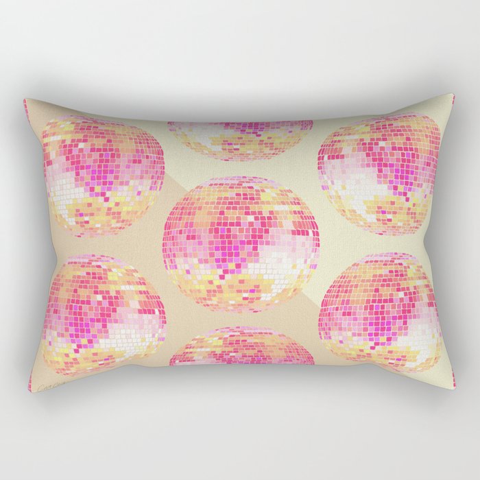 Disco Ball - Pink OmbrÃ© Rectangular Pillow Gallery Image 1