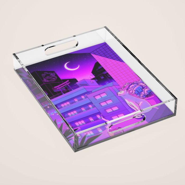 Under the Neon Moon Acrylic Tray Gallery Image 1